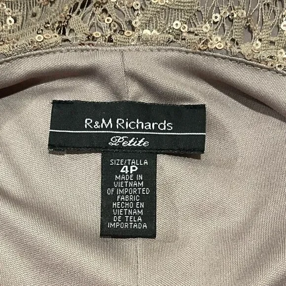 R&M Richard’s Asymmetrical Sequin Patterned Poncho Sheath Dress - Picture 9 of 11